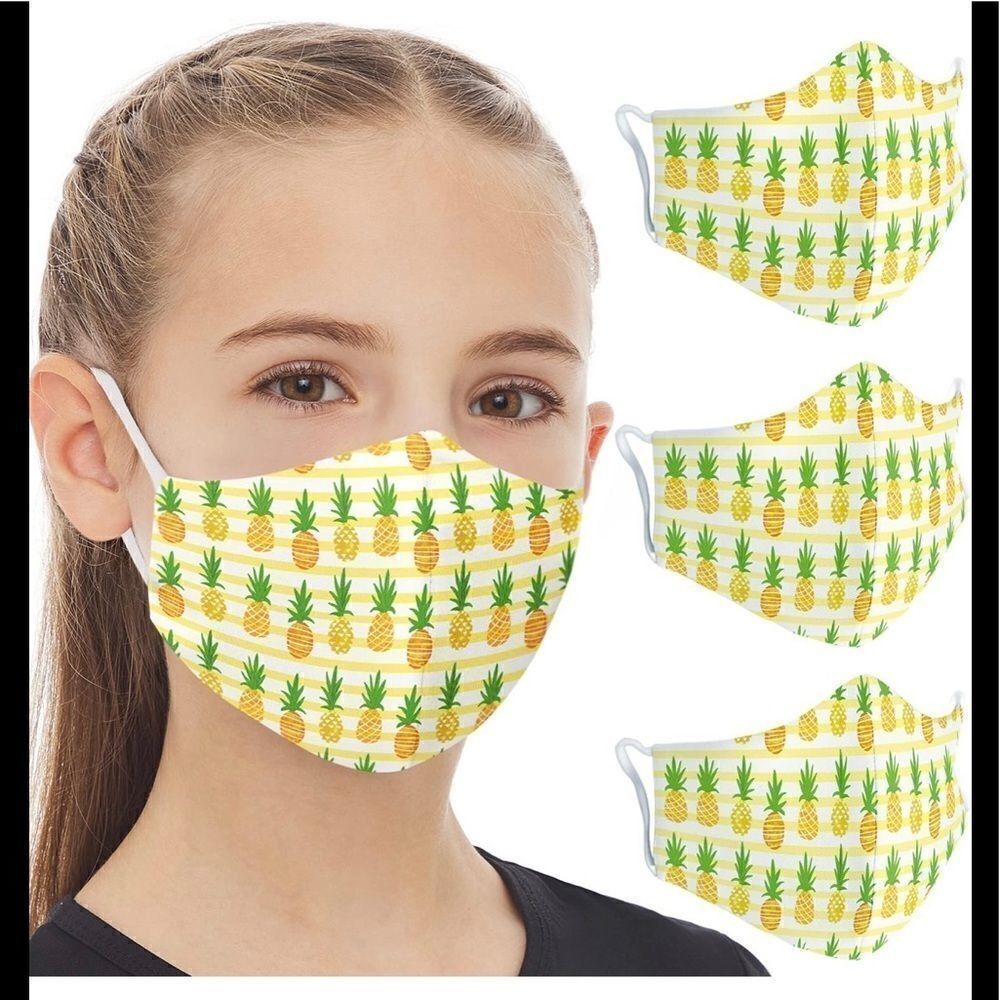 New Kids Ojos Pineapple Triple Layered Face Masks